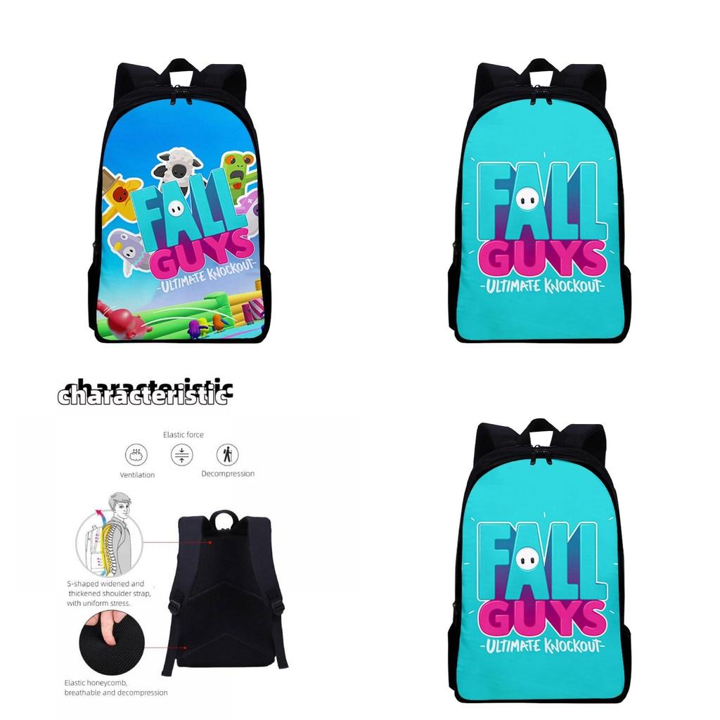 Fall Guys 3d Printed Backpack Perfect For Primary And Secondary School Students