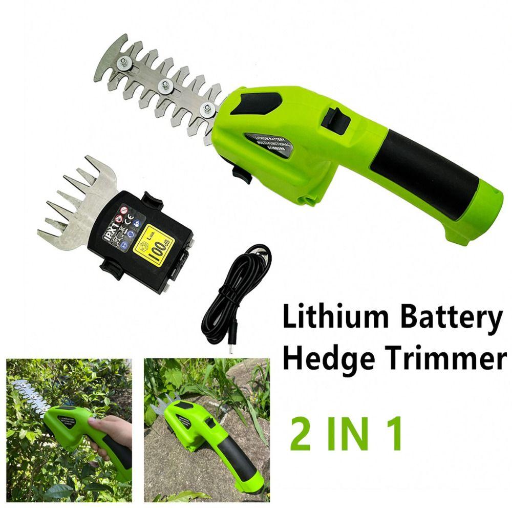 2 In 1 Electric Hedge Trimmer Cordless Grass Trimmer Rechargeable Shear Pruning Mower  Lawn