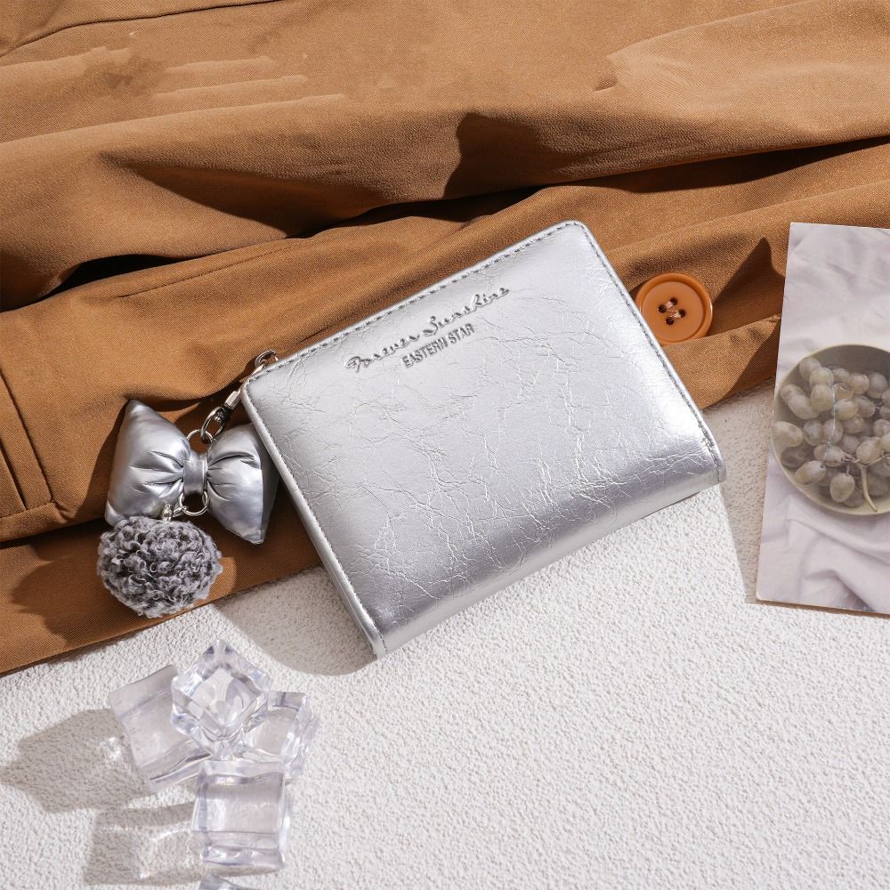 Korean Style Card Bag Bow Pendant Coin Pouch Retro PU Leather Card Holder Card Storage Bag