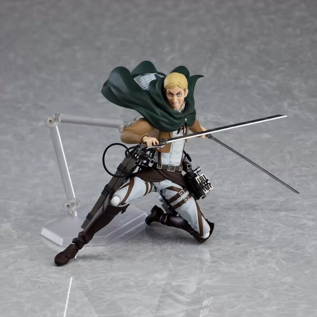 Figma 446 Erwin Smith Action Figure Anime Attack On Titan With Maneuver Gear Posable Model Desktop Ornament Gift For Boy Fans