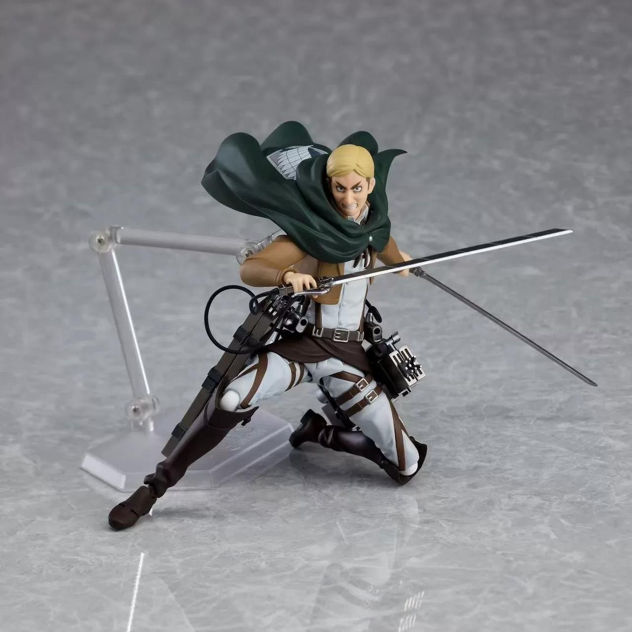 Фигурка Эрвина Смита Figma 446 Аниме Атака Титанов С Устройством Пространственного Маневрирования Подвижная Модель Настольное Украшение Подарок Для Мальчика Фанатов