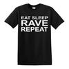 EAT SLEEP RAVE REPEAT Maglietta S5XL Techno Anni '80 '90 Festival Musica Danza Acid Top