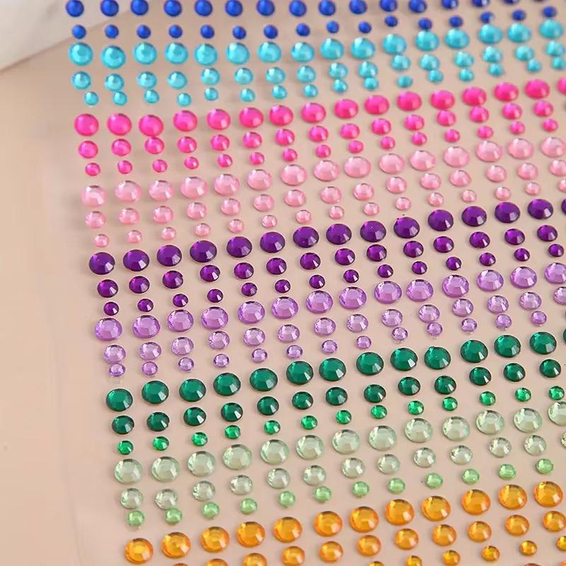 1-4pcs Colorful Makeup Rhinestone Stickers Party Shining Diamond Sticker Multipurpose DIY Glitter Gems for Face Hair Body Eye