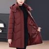Middle Age Winter Long Coat Female Plus Size Parkas Hooded Elegant Thick Warm Woman Jackets