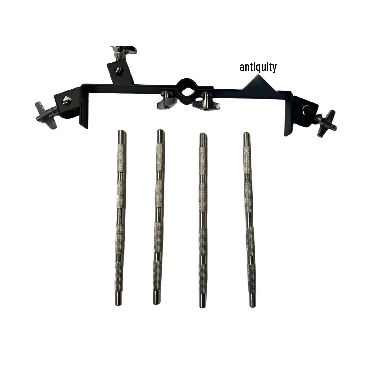 Symphony Orchestra Percussion Water Cymbal & Slap Cymbal Stand Combo Cowbell Expansion 4 Brackets + 4 Long Rods