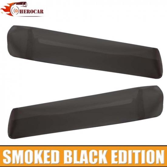 2x Front Eyebrow Light Lamp Cover Trim For Jeep Wrangler JL JT 18+ Smoken Black