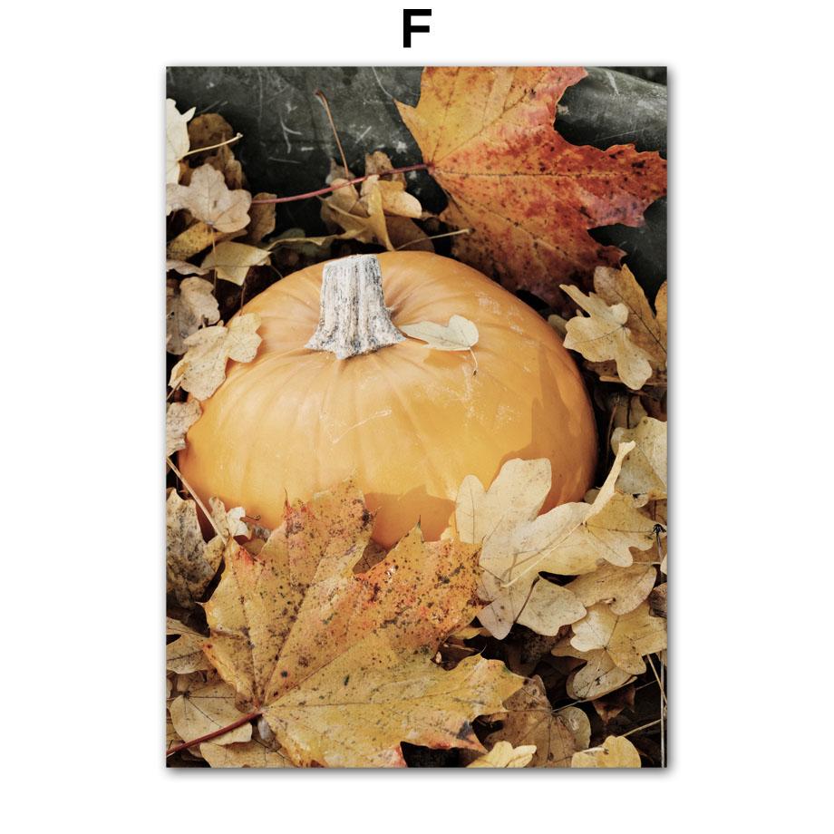 Autumn Forest Cabin Wood Deer Chrysanthemum Wall Art Canvas Painting Posters And Prints Wall Pictures For Living Room Home Decor