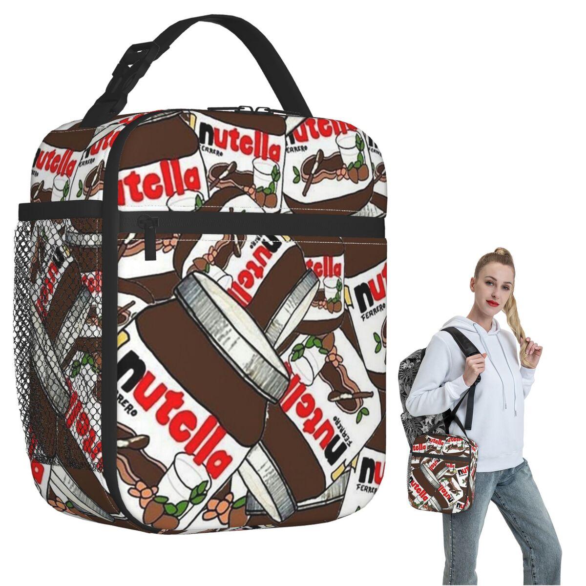 Jar Of Nutella Chocolate Insulated Lunch Bag for Women Kids Portable Food Boxes Thermal Lunch Box Tote One Size