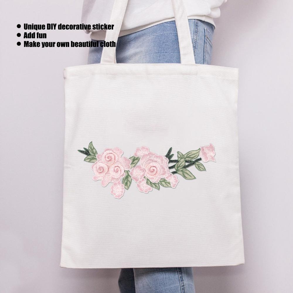2pcs Flower Design DIY Clothing Accessories Cotton Flower Cotton Patch Unique Iron-On Patch  Vests