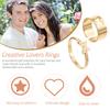 2Pcs Butterfly Couple Rings Premium Copper Romantic Lovers Rings Gifts Stylish Decorative Finger Jewelry for Men Women