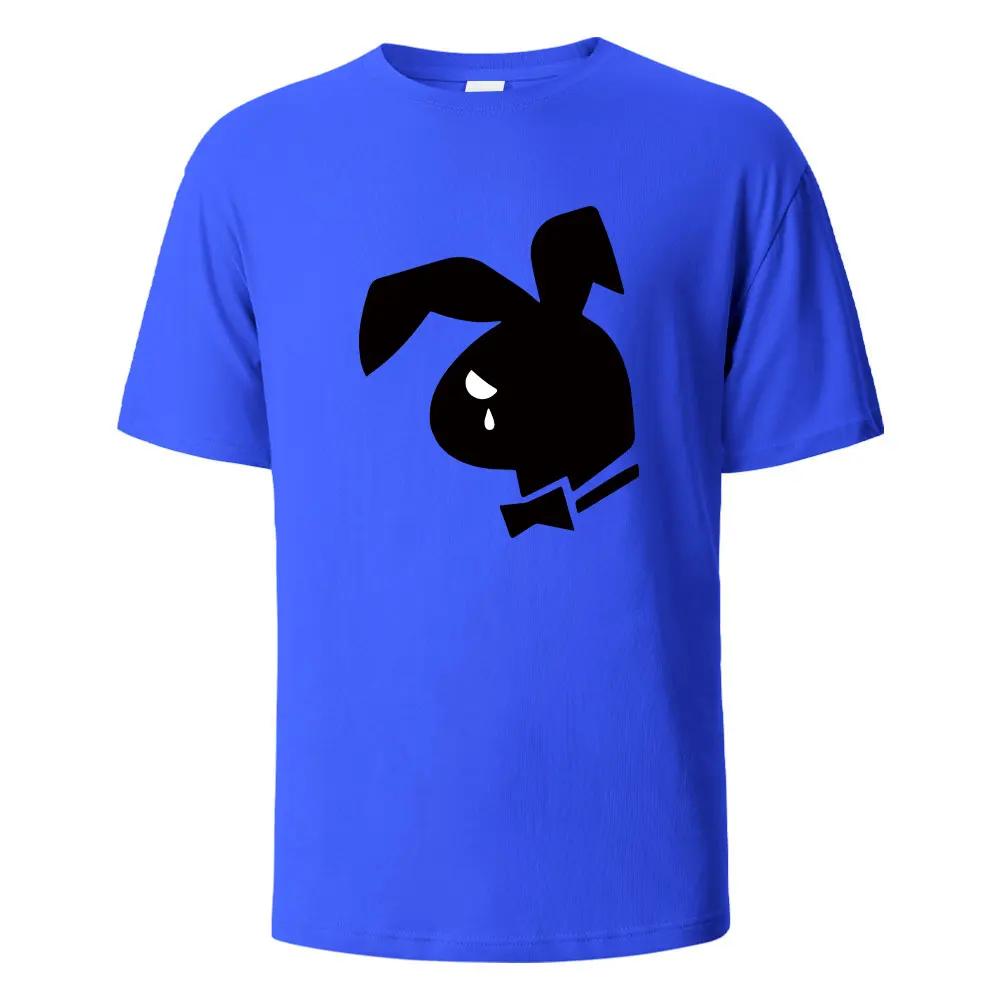 Weep Rabbit Street Lustiges T-Shirt Für Herren Mode Lässig Locker Baumwollkleidung Basic Oberteil Rundhals Atmungsaktives T-Shirt Hip Hop T-Shirts