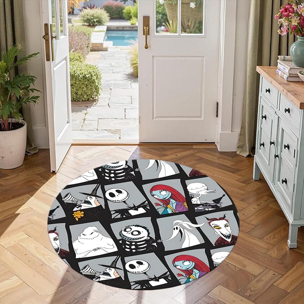 Nightmare Before Christmas Round Carpet Suitable for Decorate room Dormitory Study room Living Rooms Anti-slip Round Rug Office home decor
