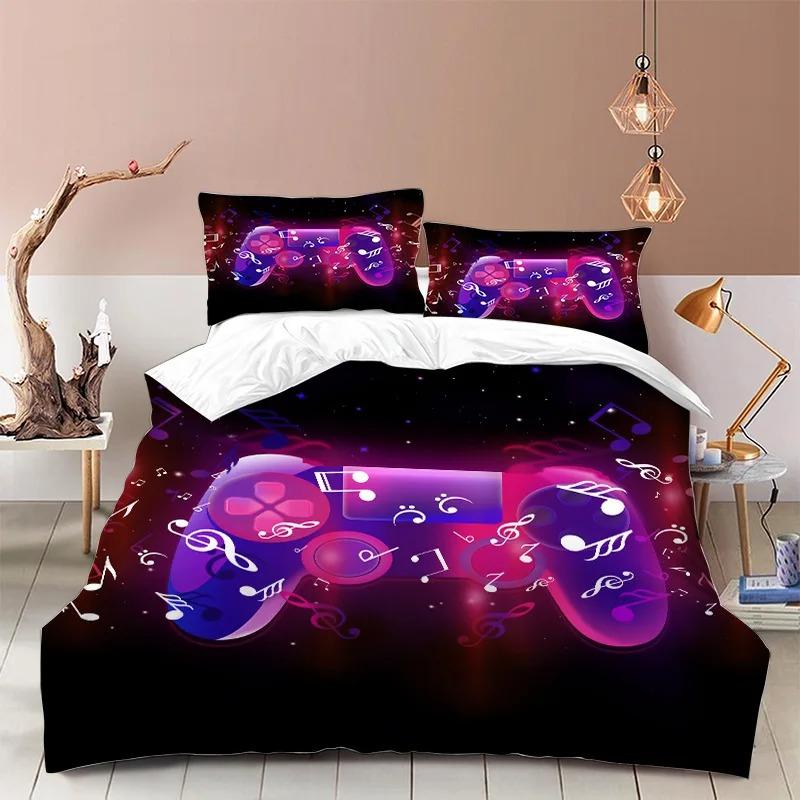 Gamepad Print, Duvet Cover, Pillowcase, Luxury Bedding Set, Room Bedroom Decoration, Children's and Boys' Comforter Sets Gifts