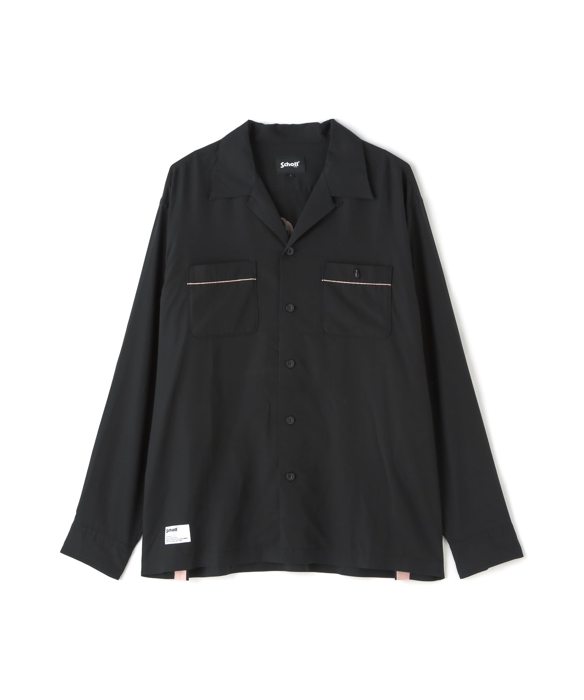 

Schott NYC LS Bowling Shirt Finest Quality Built Tough / 782-4120004 Men s Large 010 Black