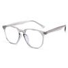 Blue Light Proof Polygon Myopia Glasses With Degree TR90 Transparent Gray Frame Prescription Spectacles 0 -0.5 -0.75 To -6.0