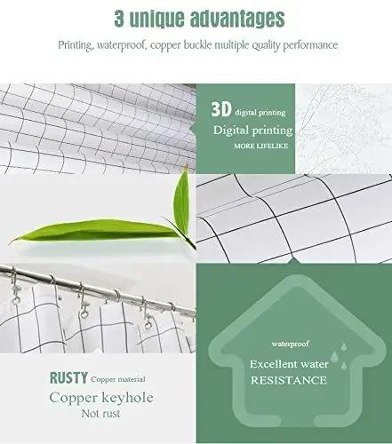 Dog Waterproof Polyester,French Bulldog Bathroom Curtain,Decorative Funny Animal Shower Curtain Liner with Hooks