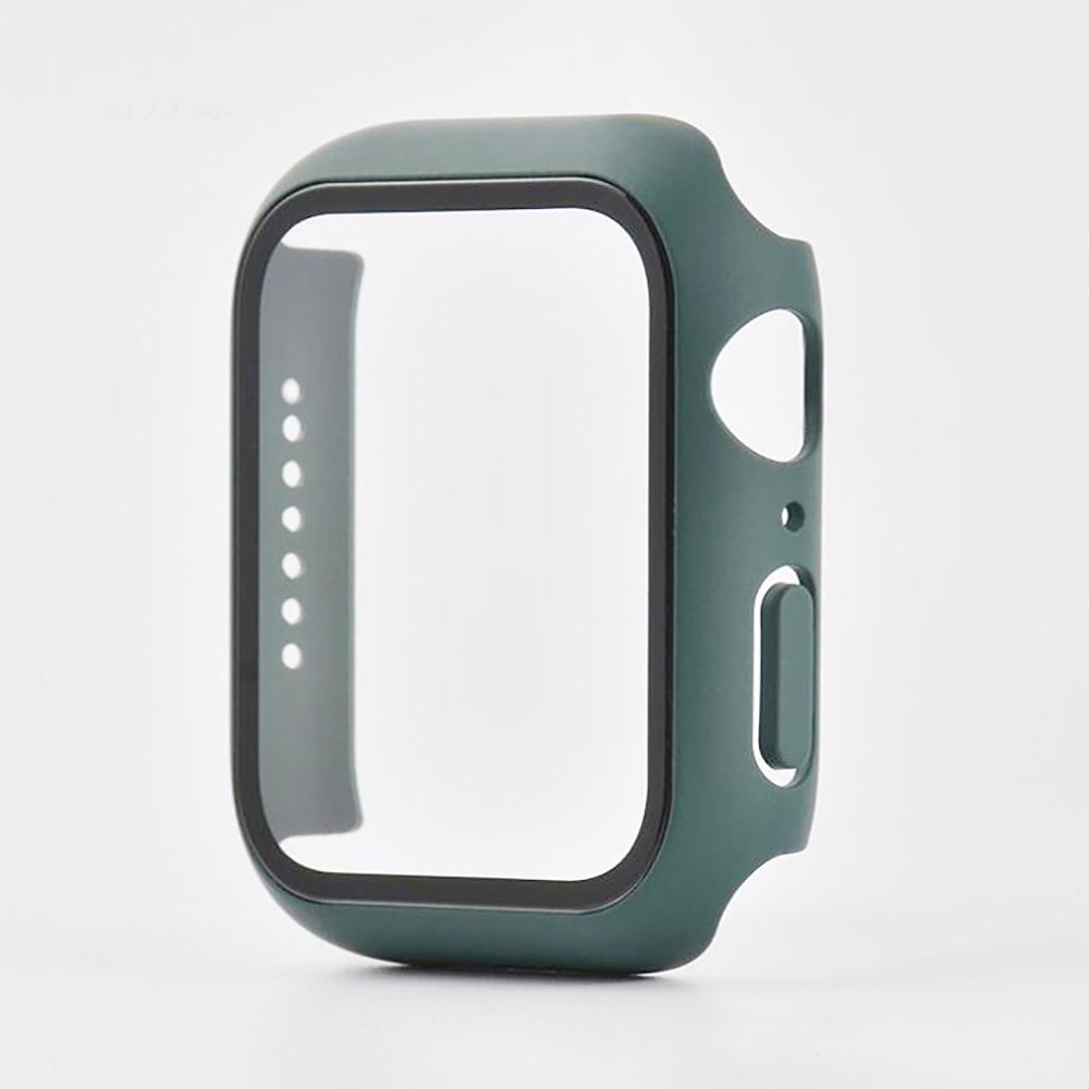 Tempered Glass+cover For Apple Watch 9 8 41mm 45mm 42mm 38mm PC Bumper Screen Protector Case iWatch Series 7 6 5 4 Se 44mm 40mm