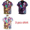 Terrifying Mushroom Skeleton Demon Printing Shirt Hawaiian Beach Vacation Clothing Men's Street Style Shirt Daily Men's and Women's Shirt