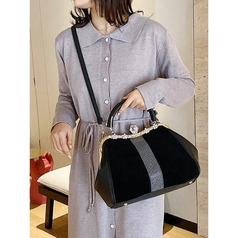 Lady bags new set versatile fashion all-purpose imitation horsehair atmosphere one shoulder clip with the bag in the bag