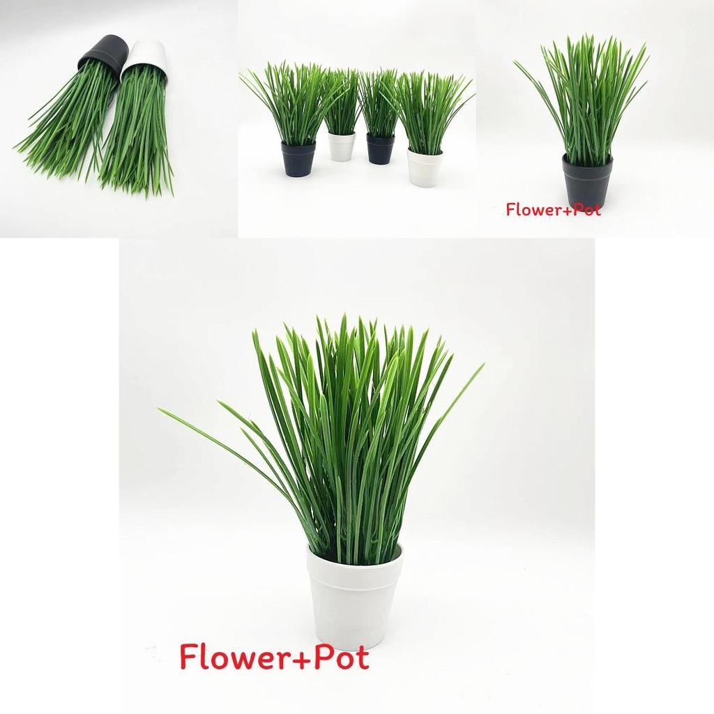 Artificial Allium Ascalonicum Potted Plant With White Or Black Pot For Event And Home Decoration