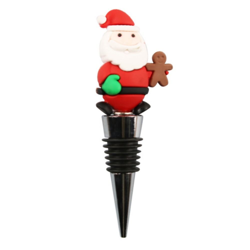 Reusable Christmas Wine Bottle Stopper Vacuum Sealed Christmas Bottle Sealing Plug Holiday Party