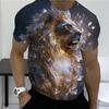Men's T-shirt Men's Short Sleeved Tiger Lion Animal 3D Printed Round Neck Short Sleeved T-shirt