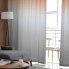 Orange Gray Gradient Abstract Sheer Curtains for Kids Bedroom Living Room Voile Window Curtains Tulle Drapes
