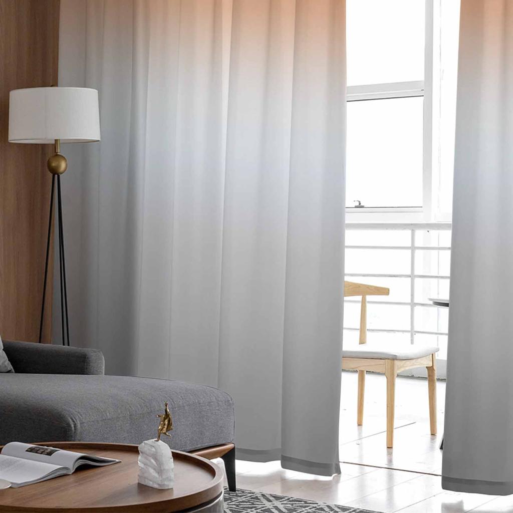 Orange Gray Gradient Abstract Sheer Curtains for Kids Bedroom Living Room Voile Window Curtains Tulle Drapes