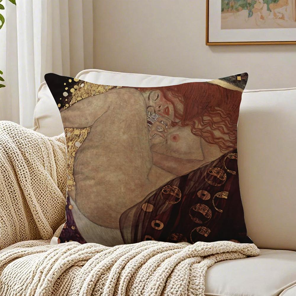 

Nouveau Austrian Art GGustav Klimt Cushion Cover Pillowcase Antidustmite living Room Sofa Decor Cushion Room 30X30cm