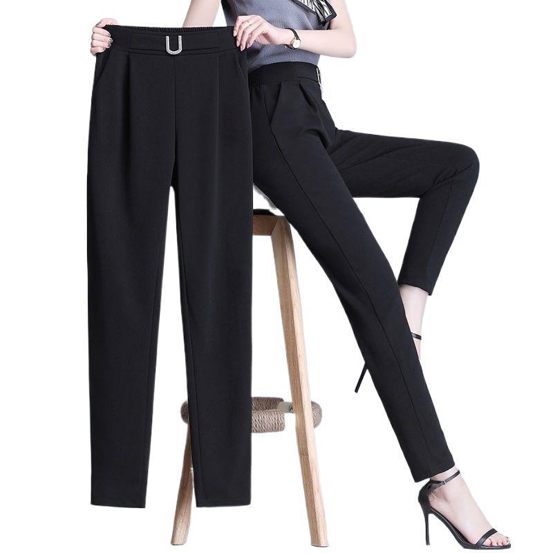 Women's Ice Silk High Waist Skinny Harem Pants - Slimming, Versatile, Trendy Suit Trousers