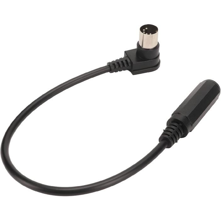 MIDI Cable, 6.35mm 1/4 Inch Female to DIN 5 Male Sound Adapter, 90 Degree Right Angle TRS Stereo Audio Cable for Keyboard, Electric Piano, Guitar