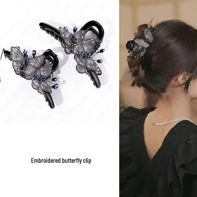 Dreamy Fairy Rhinestone Butterfly Hair Claw Clip - Large 2025 Style Updo Shark Clip