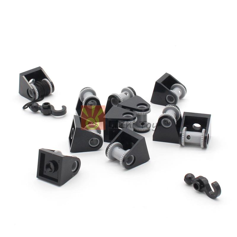 Building Blocks Bricks String Reel 2X2 Drum Holder High-Tech 2584 2585 Compatible With Hook Tow Ball 30395 Engineering Machinery