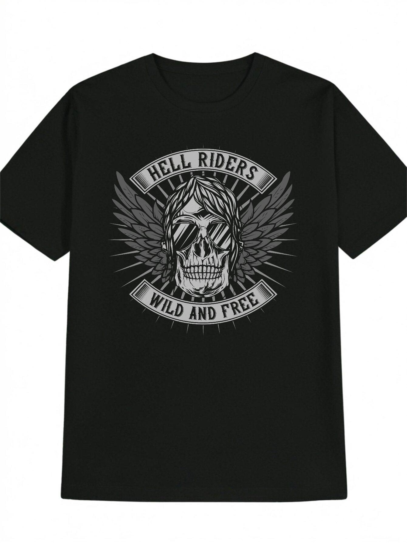 Casual Versatile Crew Neck T-shirt with Central Silhouette Gear Print XXL