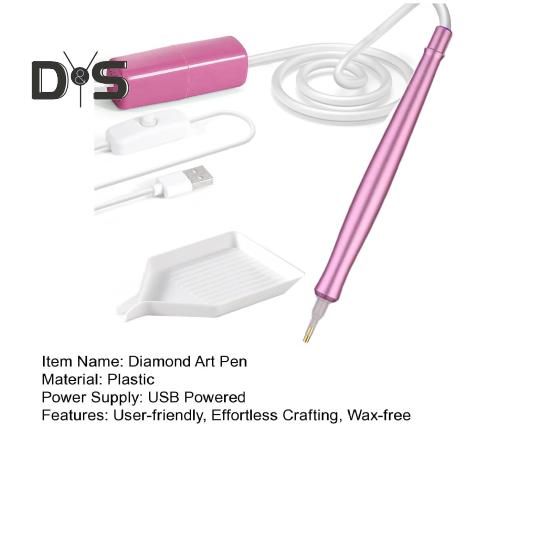 Stilou electric cu vid pentru artă cu diamant, stilou cu vid, instrument de plasare a diamantului fără ceară, pentru toate formele și dimensiunile de diamant, artă cu diamant, meșteșuguri
