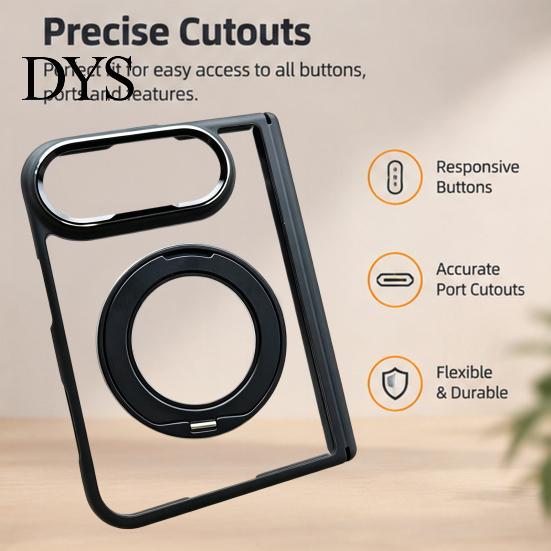 Shockproof Skin Friendly Case Clear Protective for IPhoneDuo 2026, Slim Phone Protector with 360 Degree Precision Cutout Shell Rotatable Kickstand,
