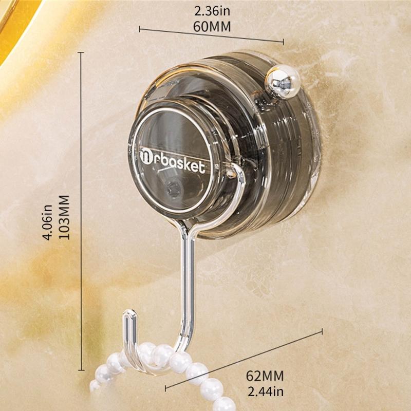 Set of 2 Suction Cup Hook Clip Multifunctional Clear Holders for Home and Supermarket Daily Casual Use Organization