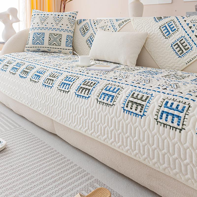 Sofa Cushion Summer High-End Crystal Velvet Four Seasons Universal New Simple Modern Backrest Towel Light Luxury Cushion