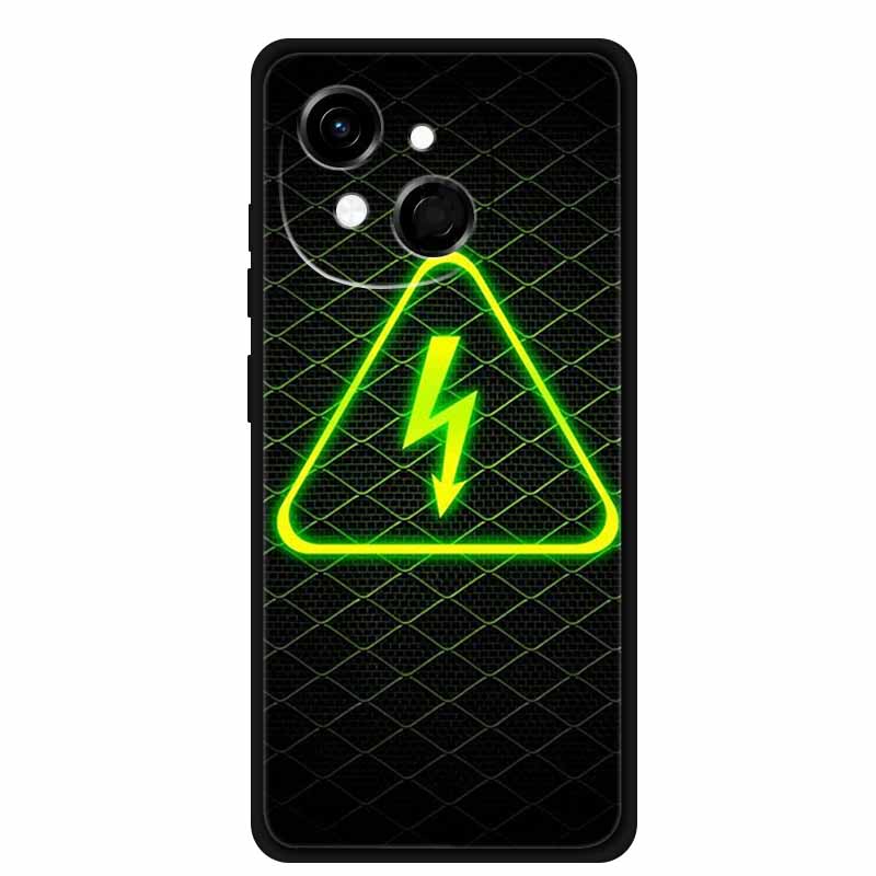 Black Silicone Case For Tecno Spark 40C Cases Wolf Luxury Protective Soft Back Cover For Tecno Pop 9 4G Case 6.67" Animal Fundas