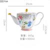 BRPfingstrosenblüte Keramik Kaffeekanne Teekanne mit Blumen Kerzenständer Muttertopf Englischer Stil Schwarztee Tasse Kaffeetasse HausgeschenkEY