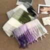 Korean Style Knitted Stripe Scarf Thickened Long Wool Tassel Scarf Retro Winter Scarves  Girls