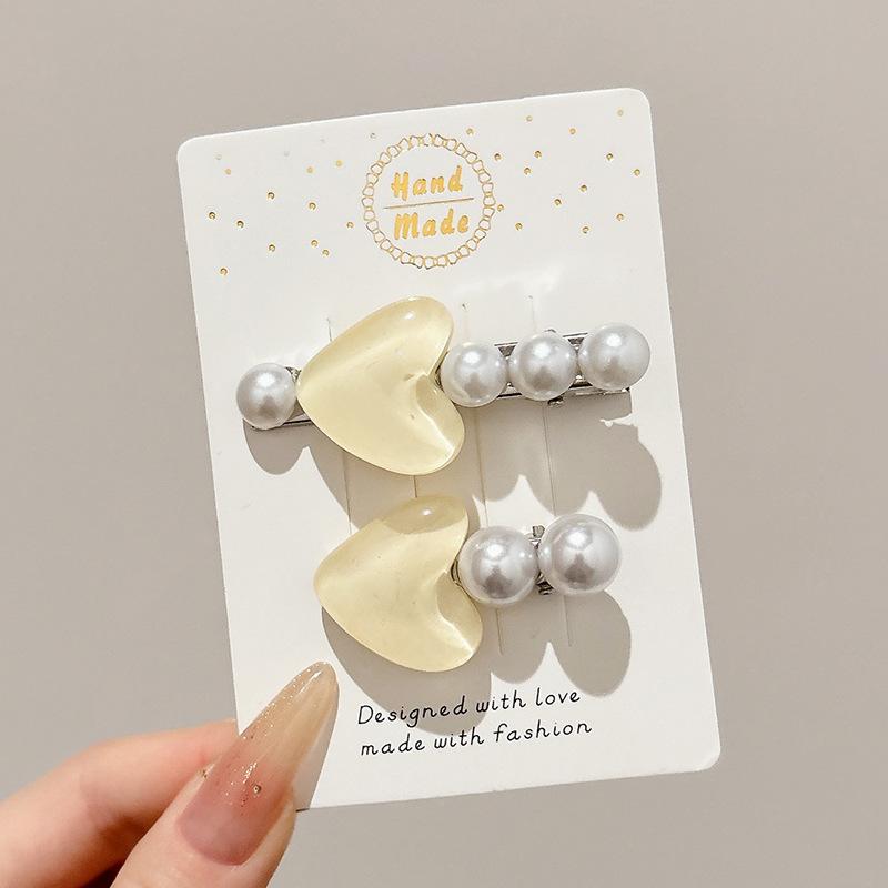 2PCS Dopamine Colored Hairpin Female Forehead Broken Hair Bangs Edge Clip Sweet Hairpin Headgear Korean High-end Duck Bill Clip