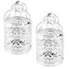 2 Pcs Bird Cage Candle Holder Vintage Exquisite Elegant Hollow Out Pattern Metal Candlestick for Party Decoration