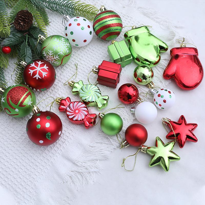 20pcs/Box Green Series Painted Christmas Ball Christmas Tree Decoration Ball Xmas Party New Year Home Hanging Pendant