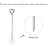 Uxcell Stainless Steel Cocktail Picks, 5Pcs 4.41" Metal Cocktail Toothpicks Martini Picks Reble Heart Shape Cocktail Skewers for Drinks Appetizer