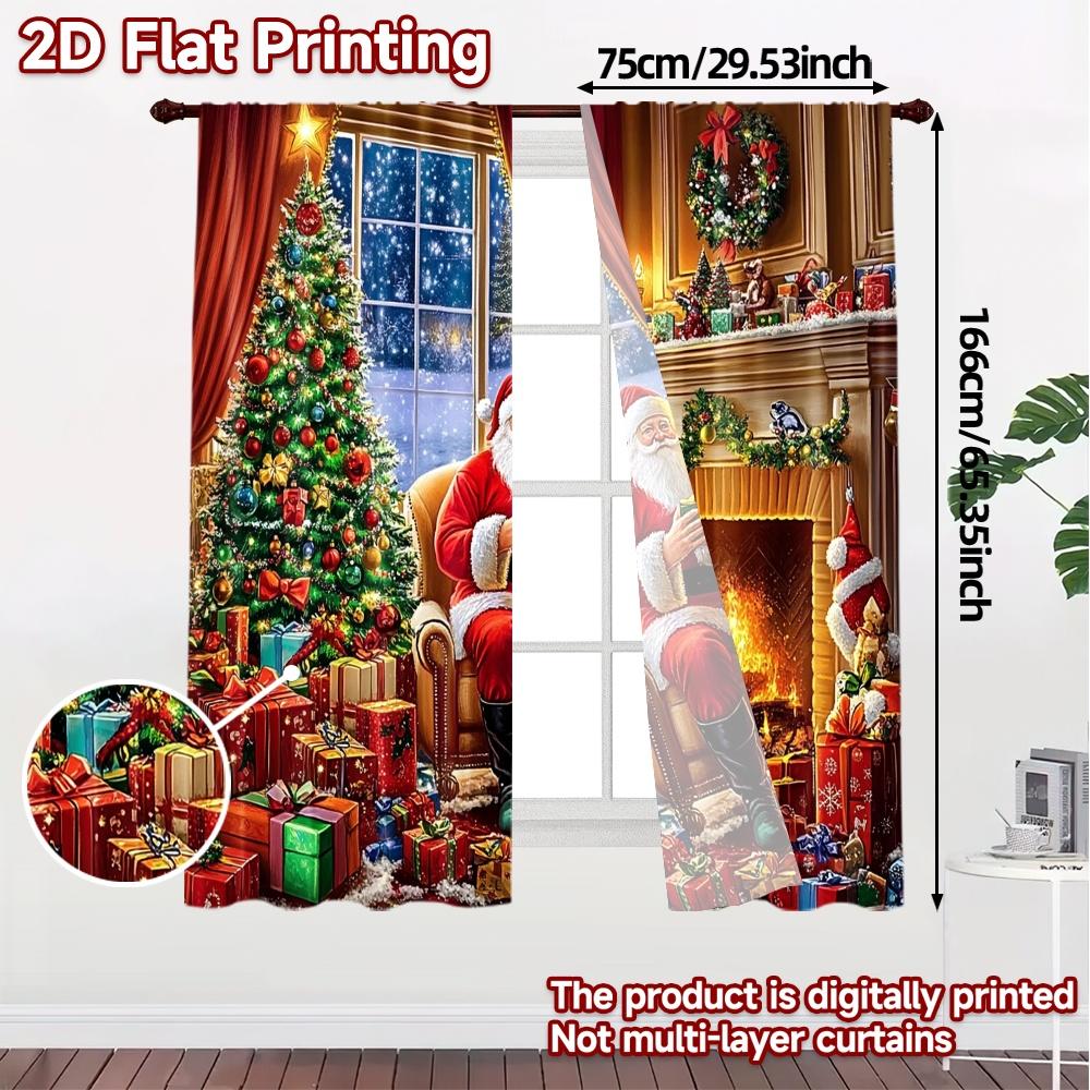2 szt., Zasłony Świąteczny piec Nowoczesny Nowoczesna Zasłona Wszechstronne Zasłony z Tkaniny Użytek na Wszystkie Pory Roku do Kuchni Salonu Biura