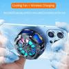Magnetic Wireless Chargers RGB Light Cooling Fan Phone Radiator & Back Clip For Magsafe iPhone 16 15 14 13 12 Pro Samsung Gaming