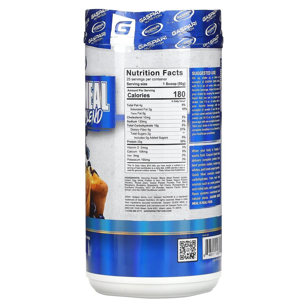 Quick Meal, Real Food Blend, Blueberry Muffin, 1,250G(2.75Lb)