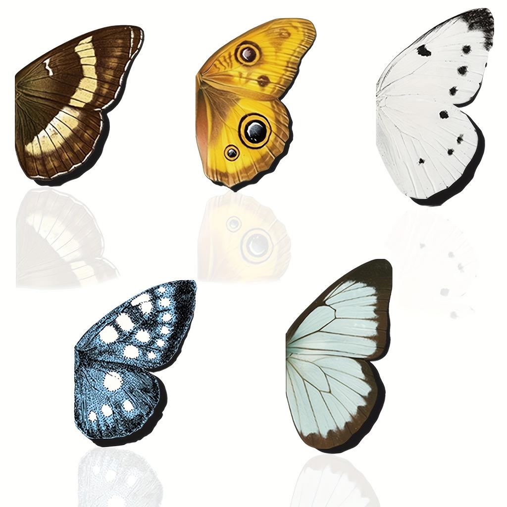 Set of 5 Vintage Butterfly Magnetic Bookmarks, Double-Sided Page Markers, Perfect for Book Enthusiasts
