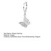 Yousheng 1Pc Drop Earring Minimalist Hypoallergenic Elegant High Gloss Gift Fashion Jewelry Matte Butterflies Women Hoop Earring for Dating